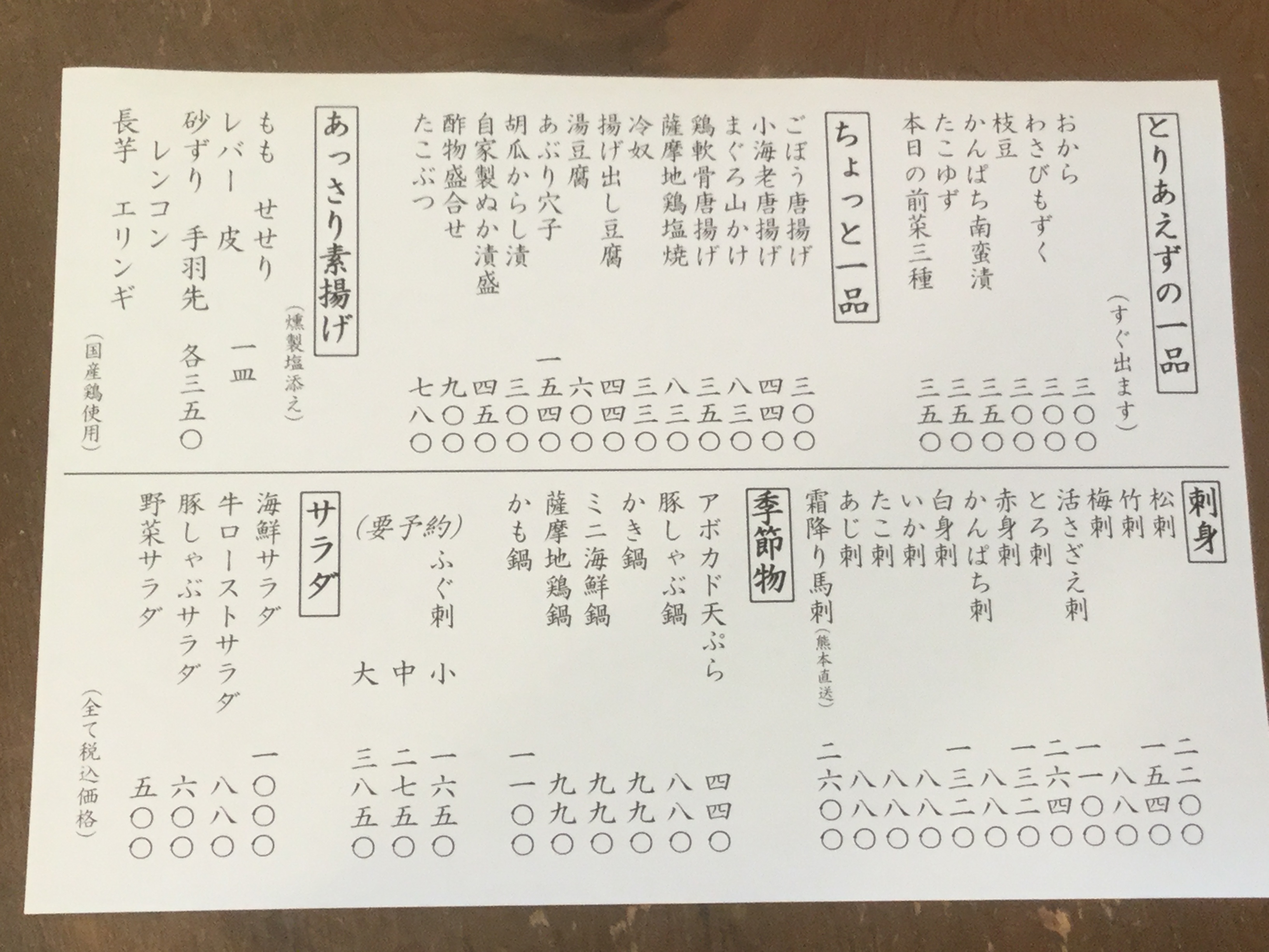 夜の一品料理