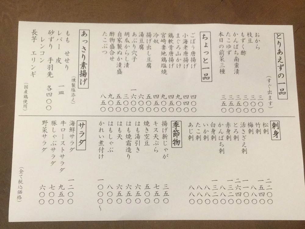 夜の一品料理
